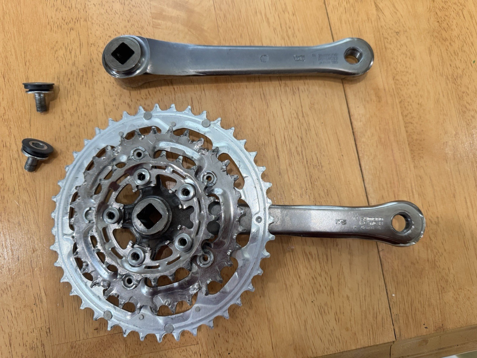 Vintage Shimano STX RC FC-MC33 Crankset 175mm 3x Triple Square Taper MTB