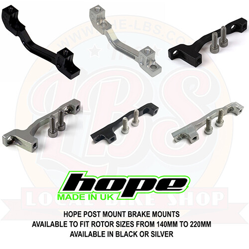 Hope Post Mount Brake Adapter Mount – Black Silver – All Options – Brand New