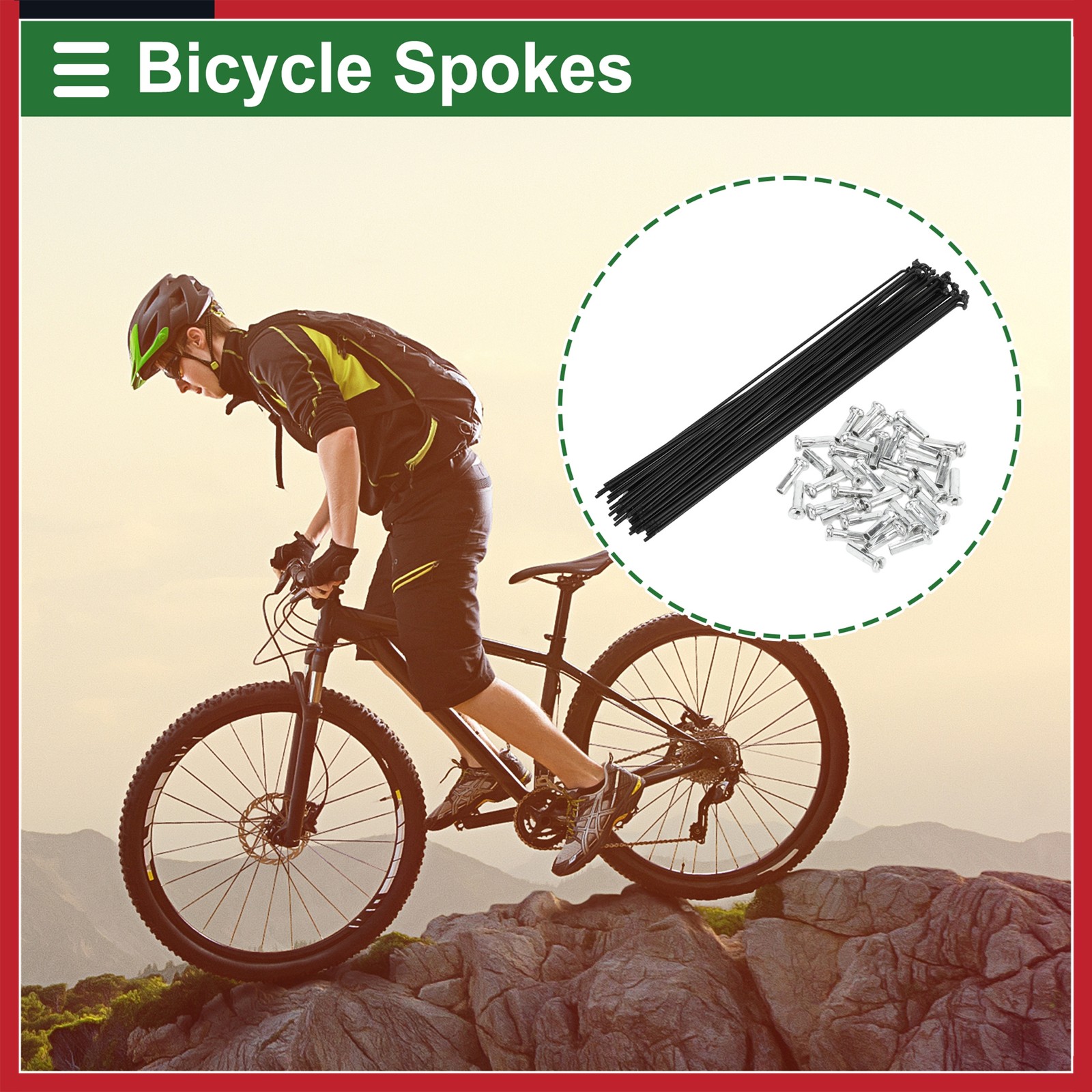 1Set 14G 255mm Length Bicycle Spokes Nipple Carbon Steel Universal