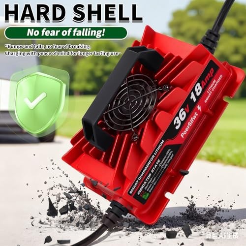 43.8V 18A Lithium Battery Charger, IP65 Waterproof, for 36V (38.4V) LiFePO4 Red