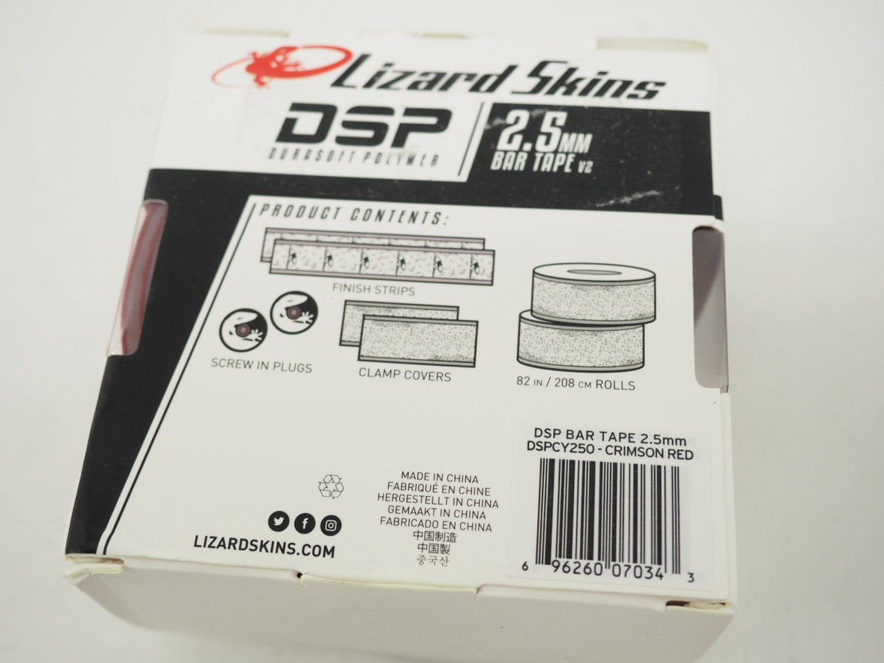 New! Lizard Skins Red DSP 2.5mm Road Bike Handlebar Tape 82in 208cm
