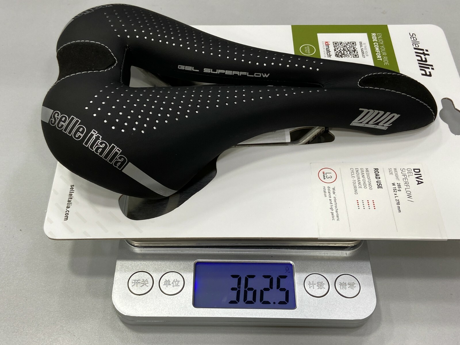 Selle Italia Diva Gel Superflow TI 316 Rail L3 152x270mm (Lady) Saddle (Black)