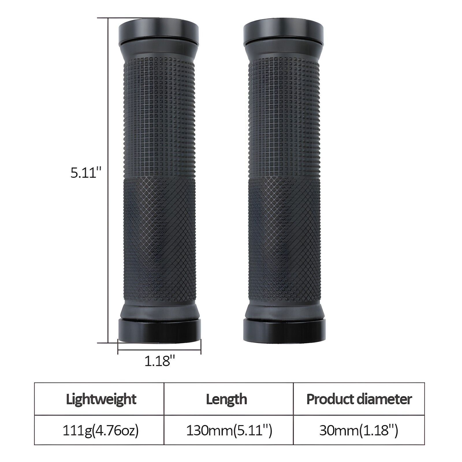 Ergonomic Rubber Bicycle Handlebar MTB Mountain Bike Grips Cycling Lock-On Ends