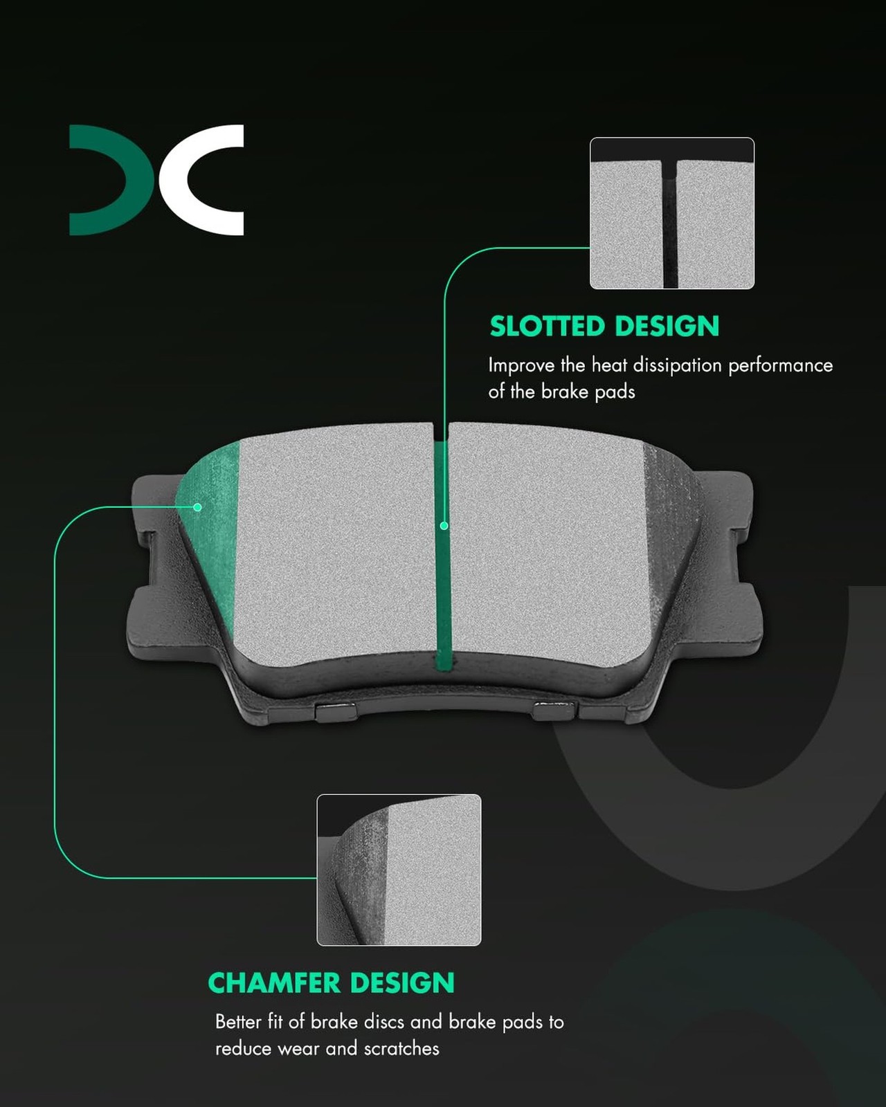 SCITOO Disc Brake Pads and Rotors Rear 11.06″ Rotors Replacement For Lexus Fo…
