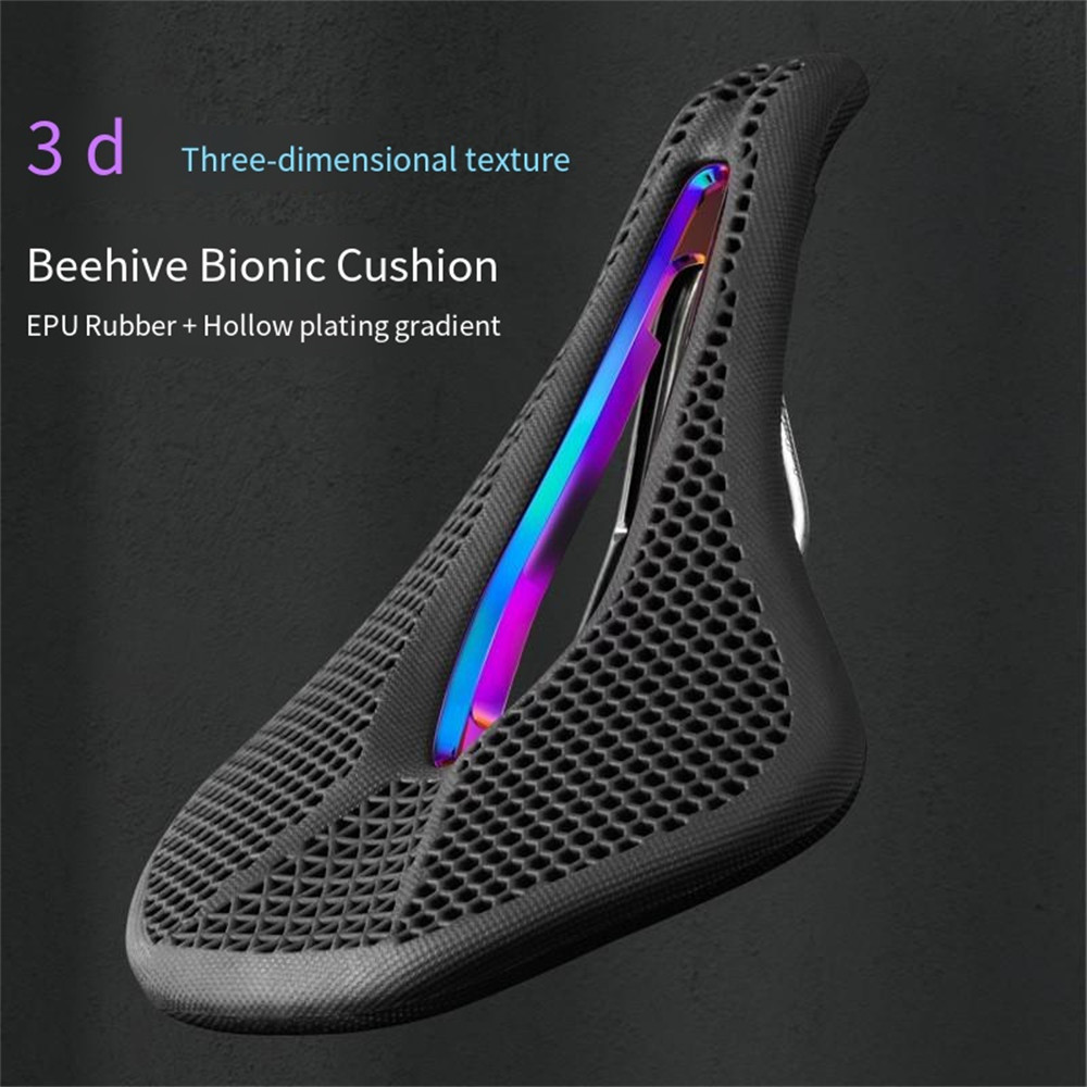 Promend 3D Printed Bicycle Saddle Hollow Honeycomb MTB Road Bike Seat Cushion