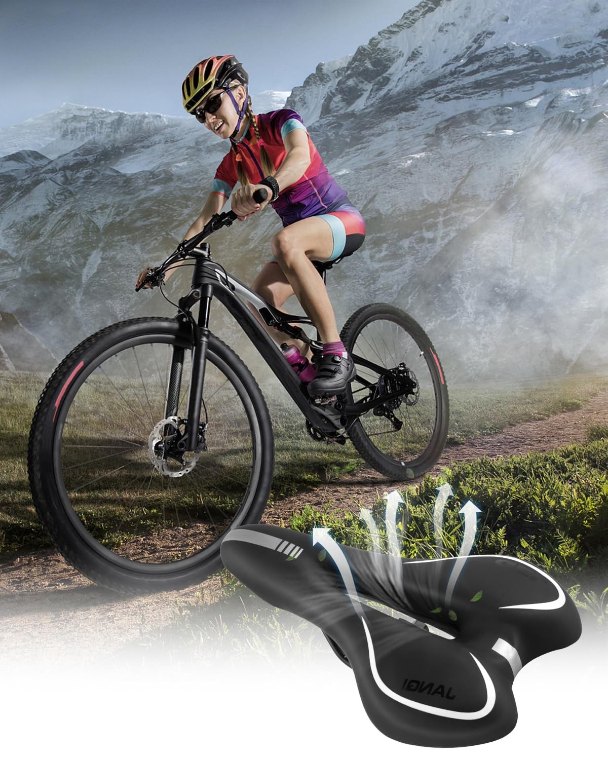 MTB Gel Bike Seat Cushion Mountain Bicycle Saddle Soft Breathable Waterproof