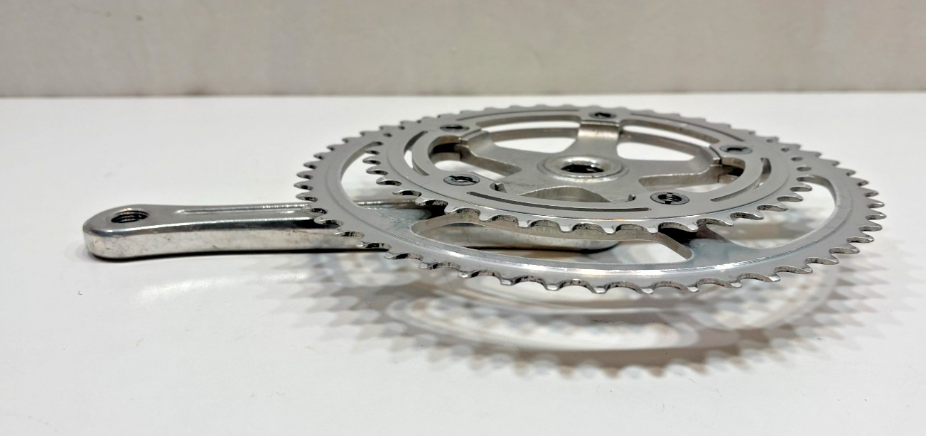 Vintage SR Sakae Silstar 170mm 52/40 Silver Aluminum Road Bike Double Crankset