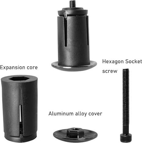 1 Pair Aluminum Alloy Bike Handlebar Bar End Plugs – Lightweight Black Road Bicy