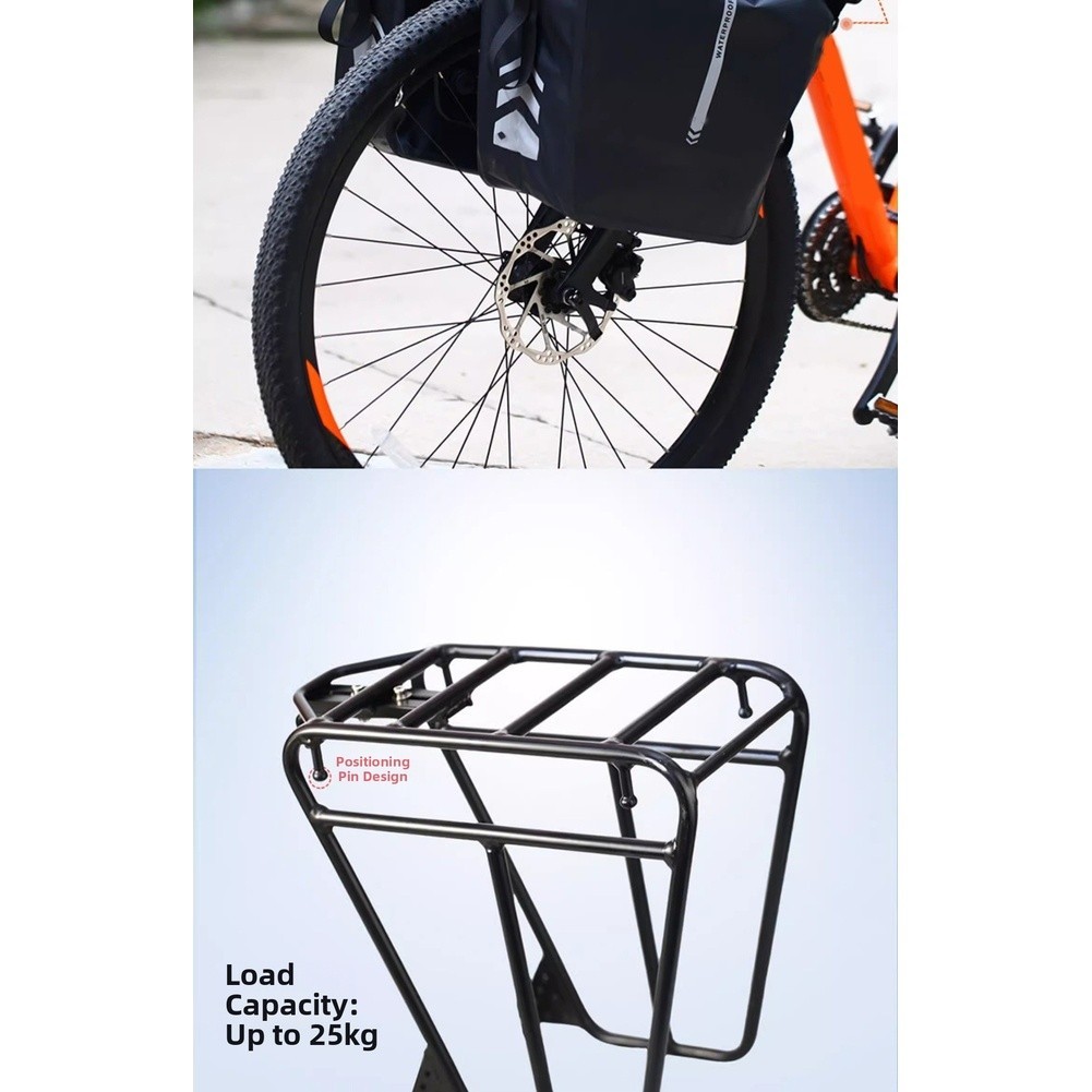 Lightweight Aluminum Mountain Bike Front Rack with Center Mount for Shock Forks