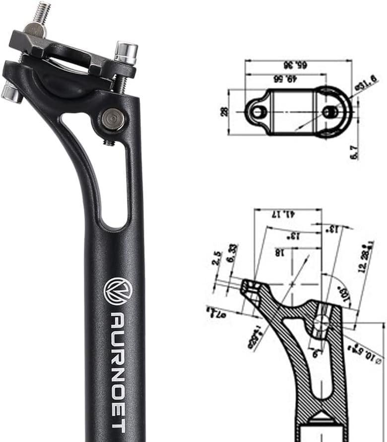 Aurnoet Bike Seatpost Length 400mm Outer Diameter 27.2/30.9/31.6mm, Bicycle S…