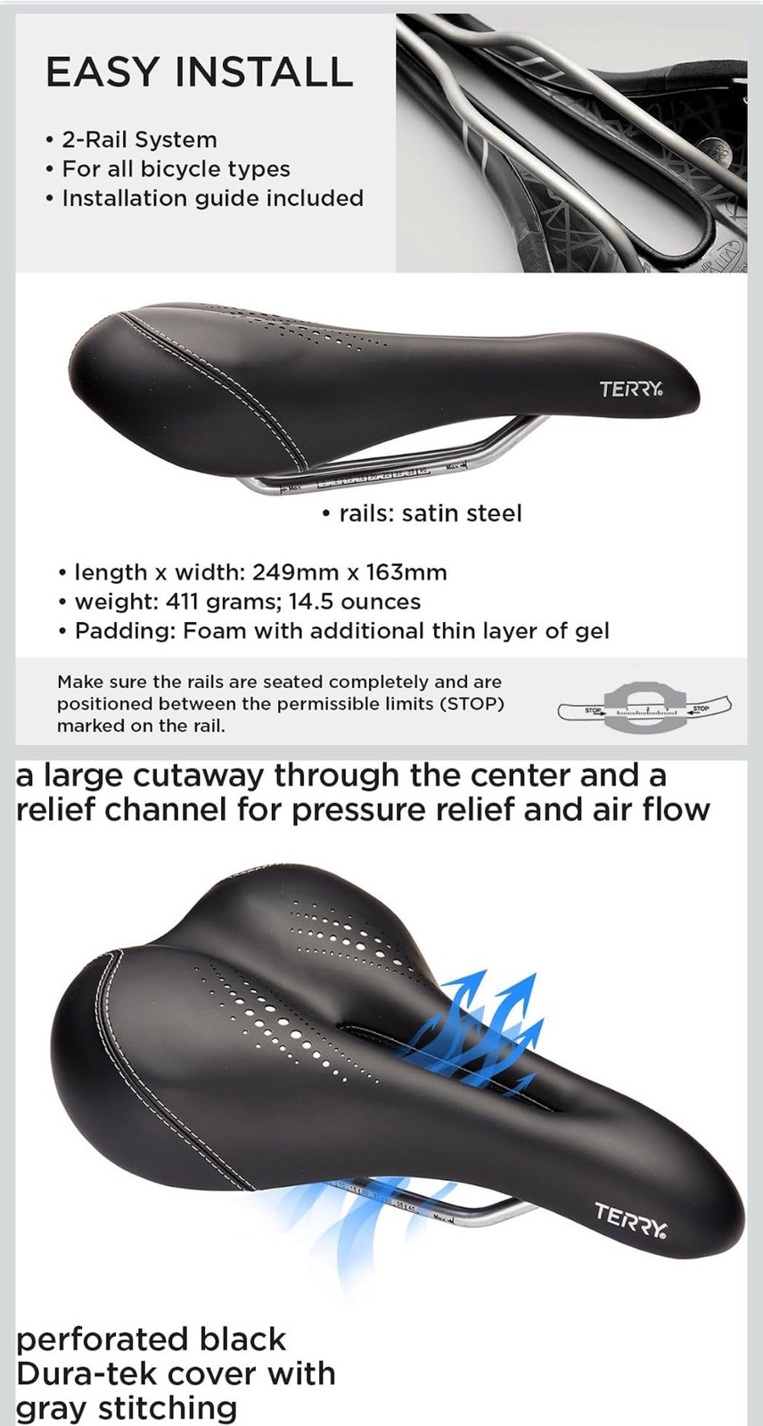 New Terry Liberator X Gel Women’s Bicycle Saddle Seat