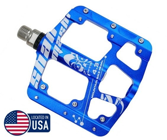 9/16″ Bicycle Pedal 3 Bearings Flat/Platform Pedals MTB Road Bike Blue