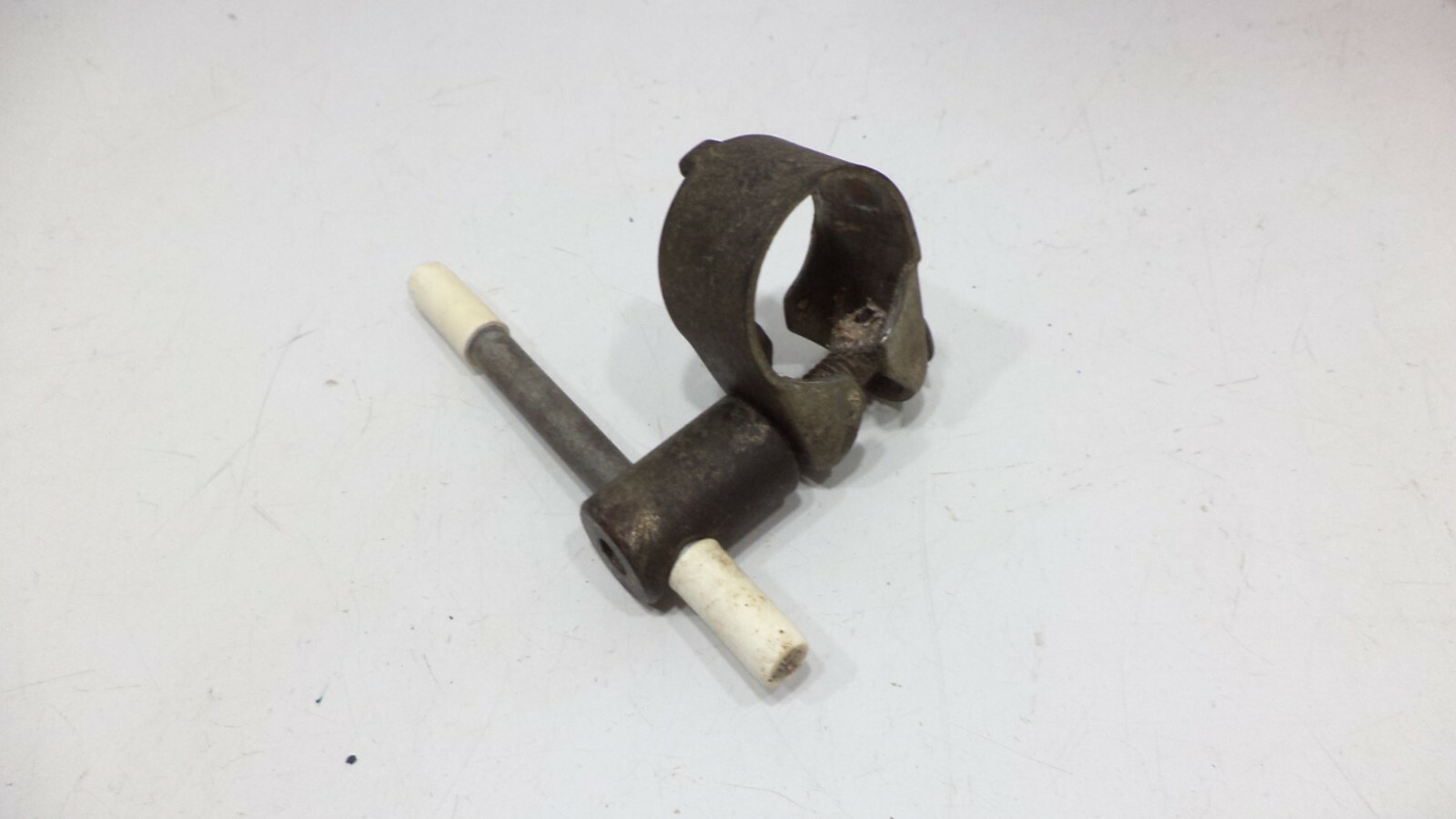 Vintage Troxel Saddle Bicycle Seat Bike Post Clamp Used Brown Beige Mens Vinyl