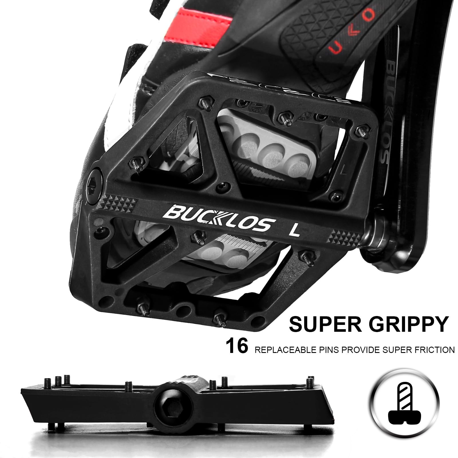 Mountain Bike Pedals MTB Pedals Flat, Bicycle Road Bike Adult Large Platform …