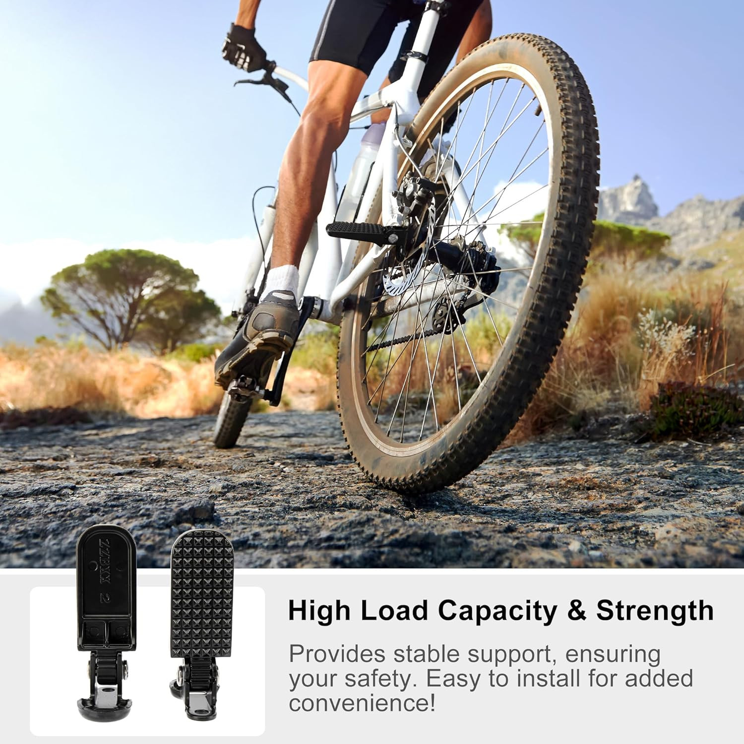 1 Pair Foldable Bike Rear Pedals, Quick Release Aluminum Foot Pegs, Non-Slip Foo