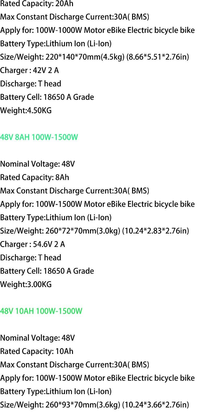 36V 48V Ebike Battery with 30A BMS for Electric Bike Scooter UL 2271 Certificate
