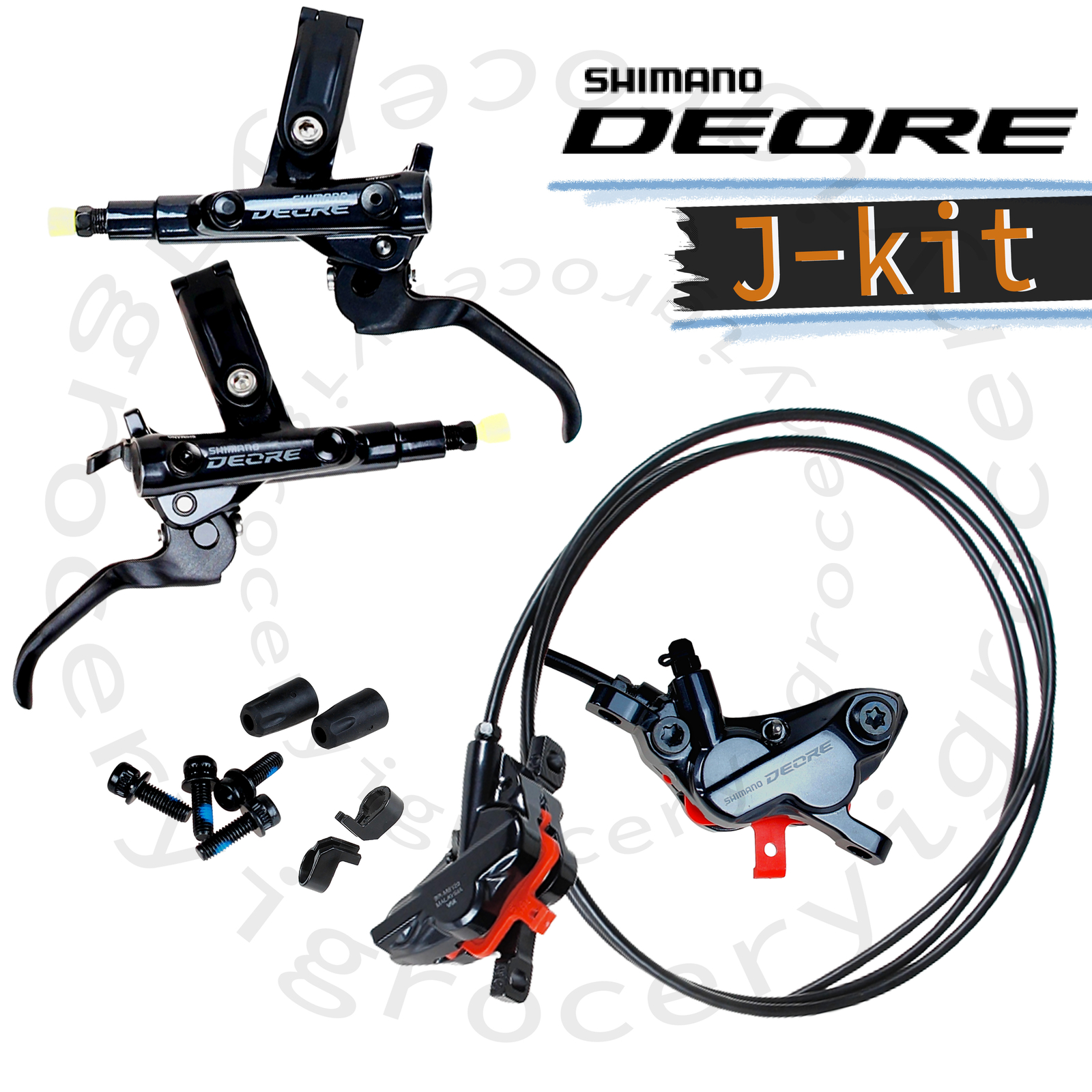 SHIMANO Deore Disc Brake 4-Pistons BL-M6100 + BR-M6120 LF & RR Set 1000mm/1700mm