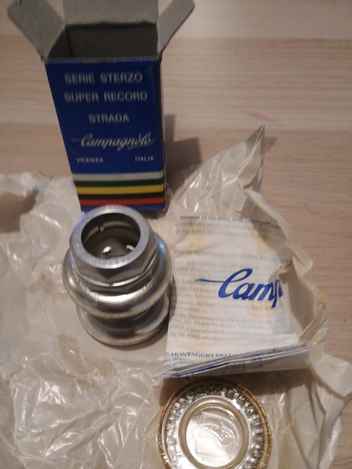 Nos Nib Campagnolo Super Record Headset 1′ Ita Steering Series New 25.4*24F