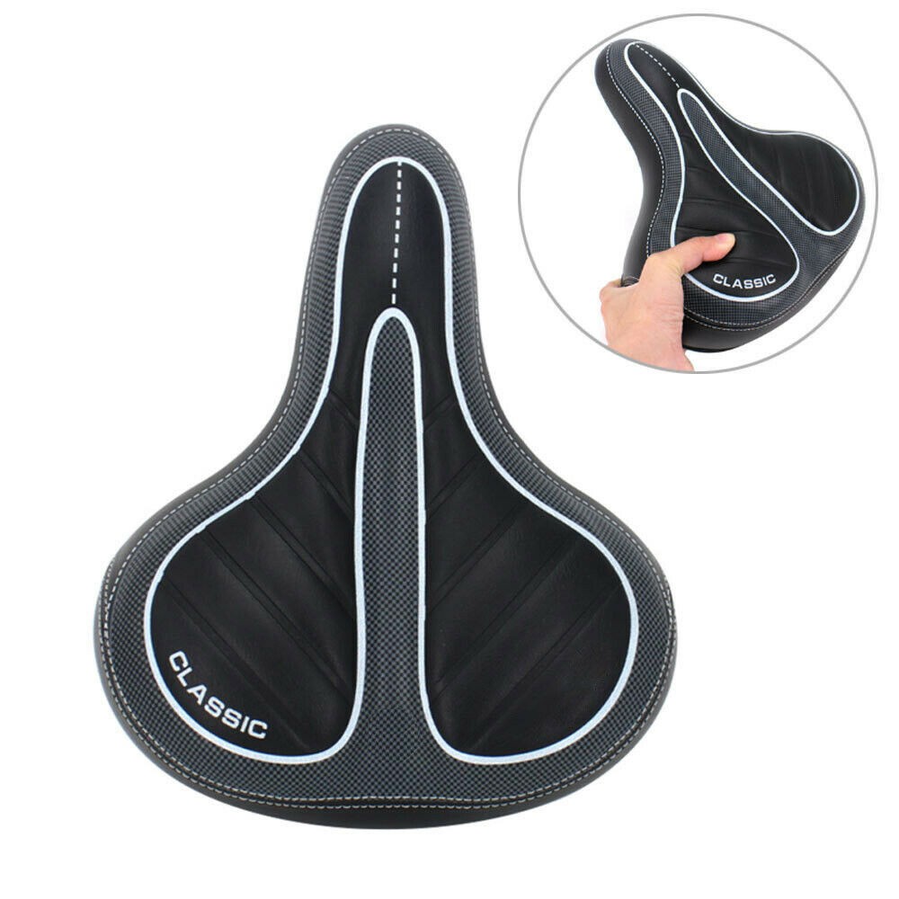 Comfort Wide Bike Seat Big Bum Cushion Soft Pad Mountain Road Bicycle Gel Saddle