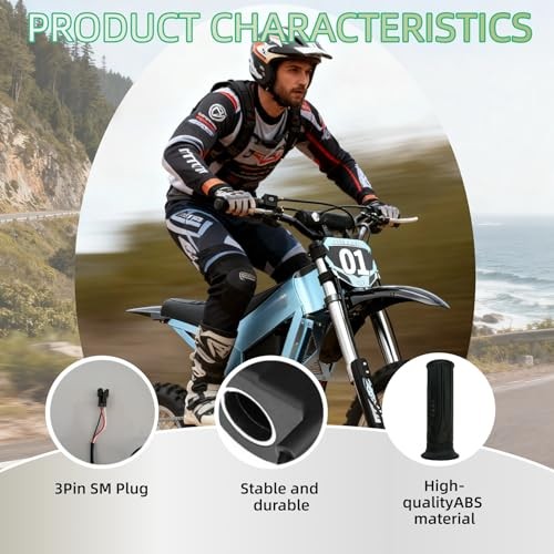 20X Full Twist Throttle Grip（SM Plug） for Ebike 12V-72V, Universal Electric