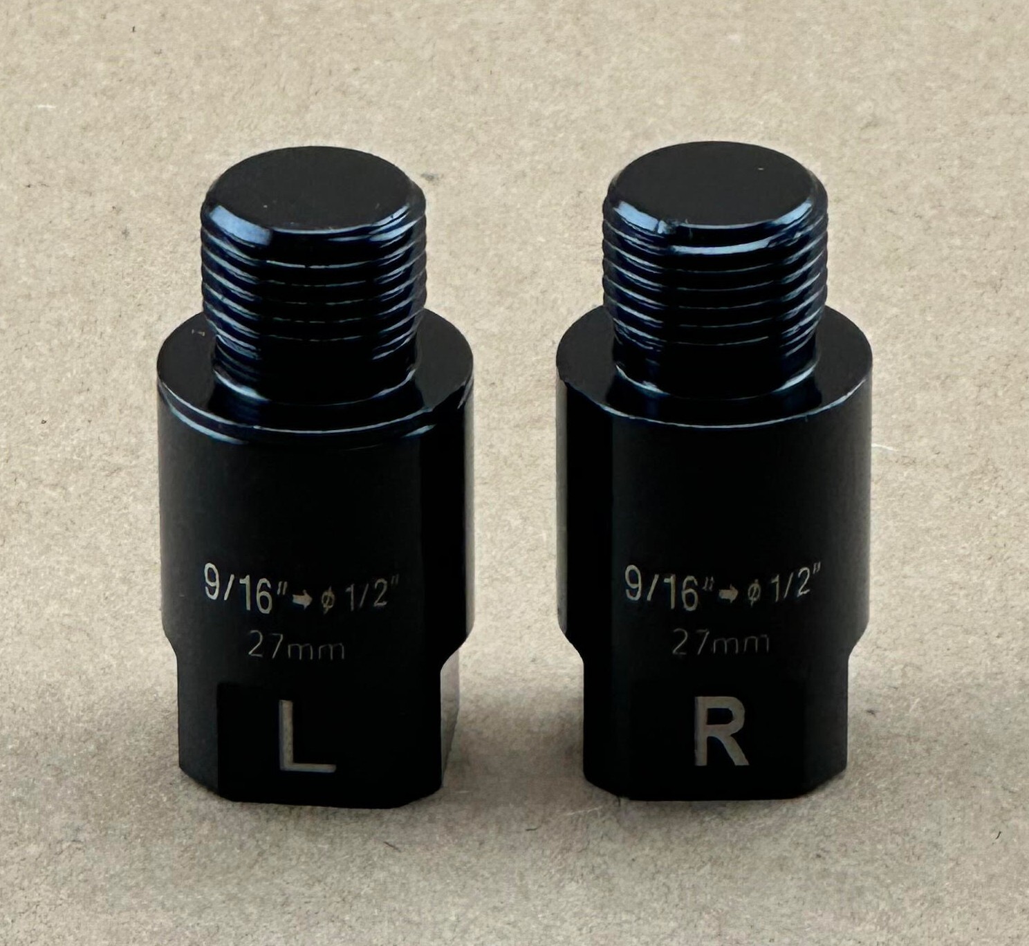 Bicycle Pedal Adapter Extender 27mm Black Fits 9/16″ Cranks & 1/2″ Bike Pedals.
