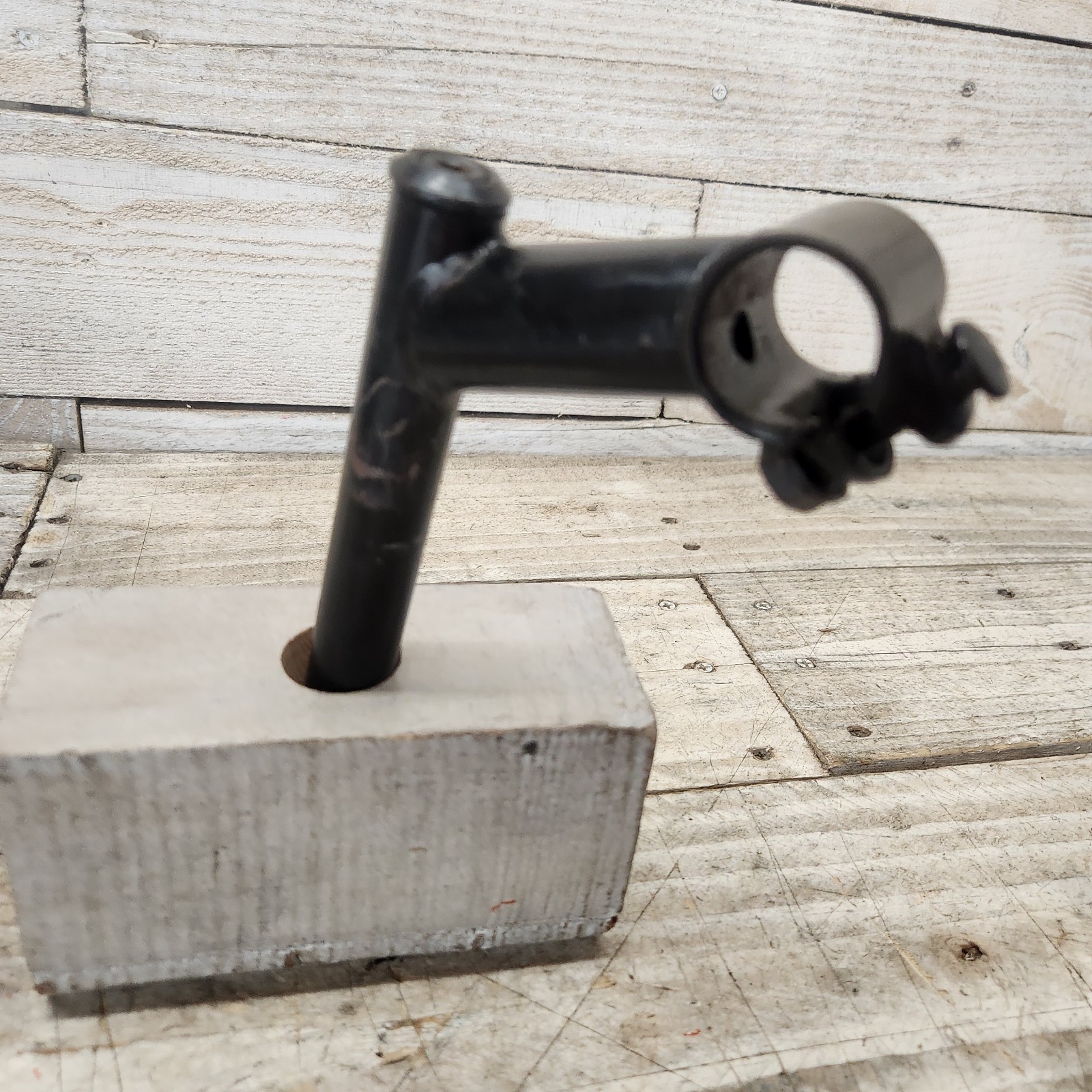 1990s Black Steel Bicycle Quill Stem 21.1mm Quill 25.4mm Clamp 80mm Reach