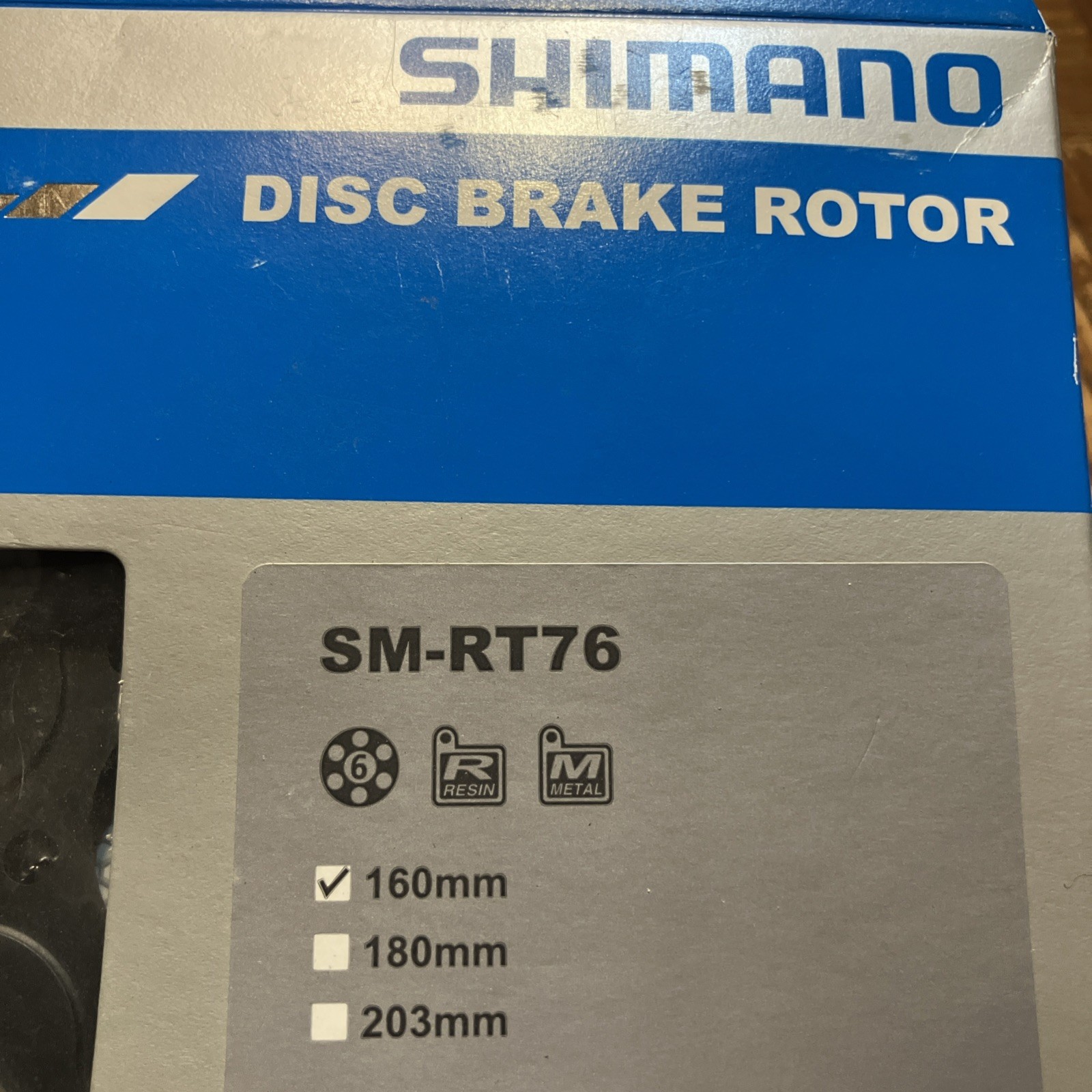Shimano DEORE XT SM-RT76 Bike Disc Brake Rotor 6-Bolt 160mm