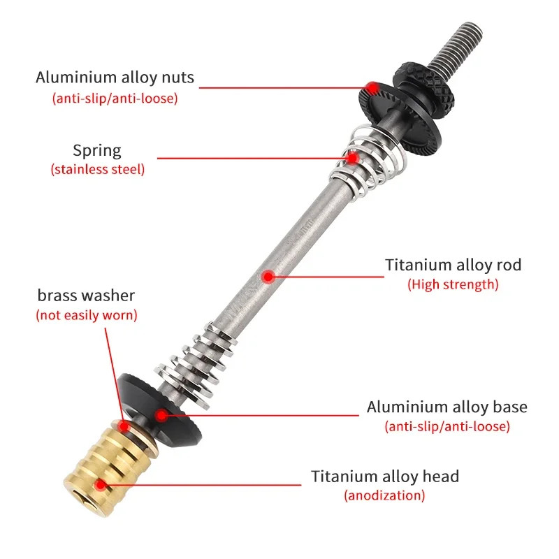 Titanium Quick Release Skewers 74mm 85mm 100mm 130/135mm MTB Road Bike QR