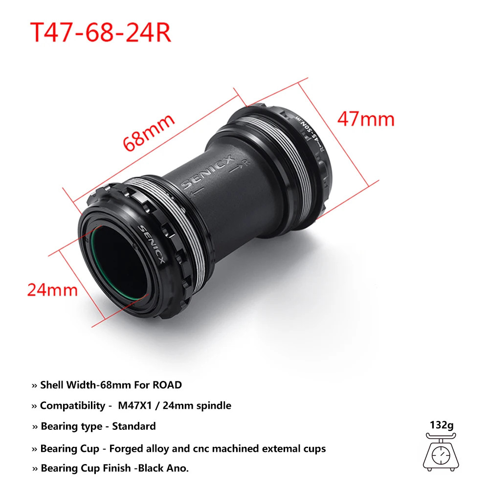 LINGMAI T47 Threaded Bottom Bracket 68/77/85.5mm 24mm DUB Ceramic Steel Bike