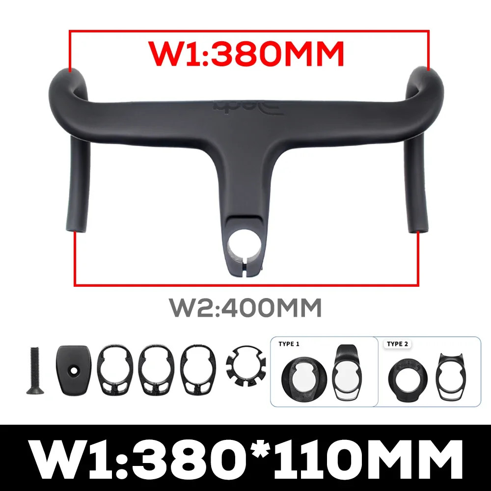 Road Bike Internal Cable Integrated Drop Bar Full Carbon Fiber Bicycle Handlebar