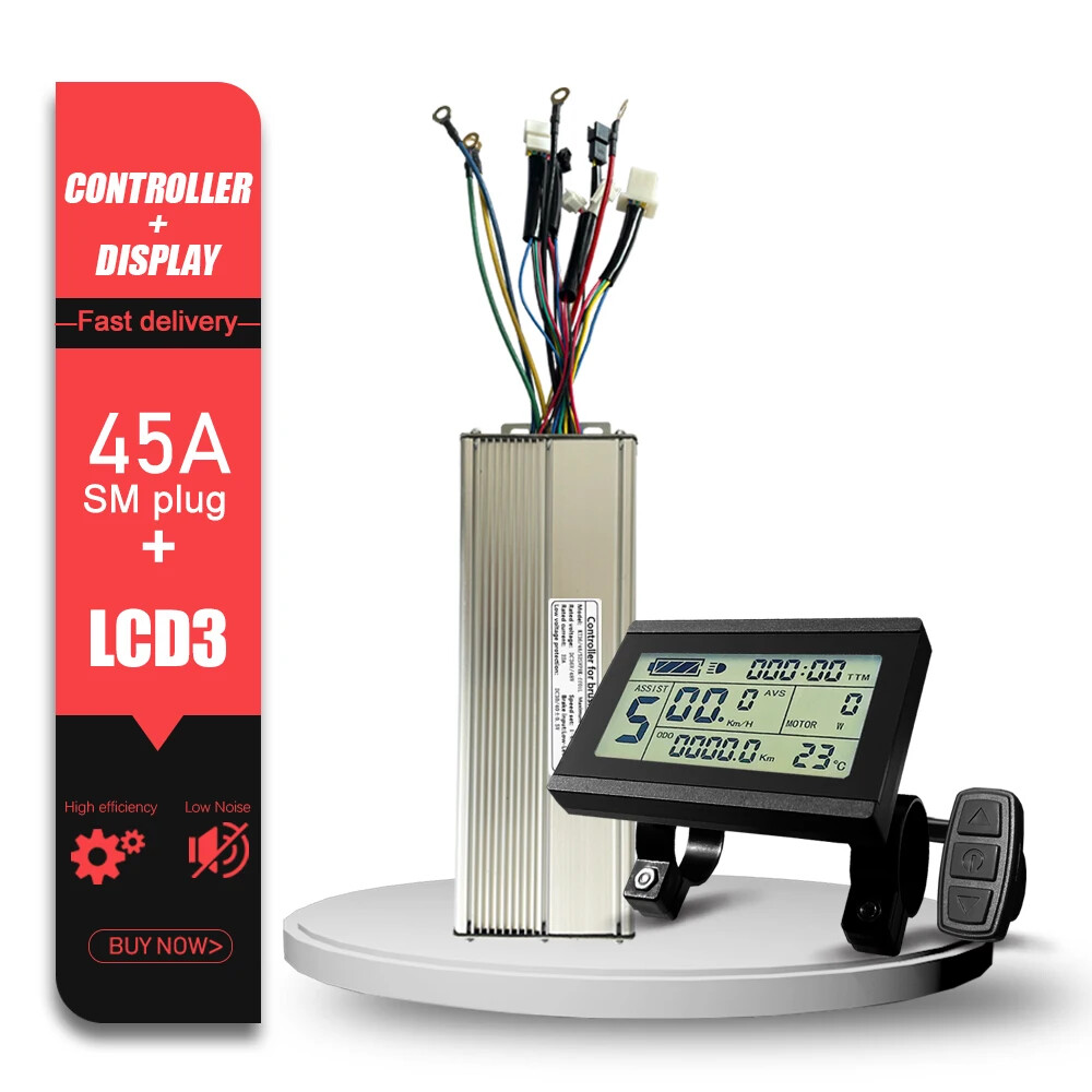 KT E-bicycle Sine Wave Controller 36V/48V/52V 45A with TF01U LCD3 Color Display