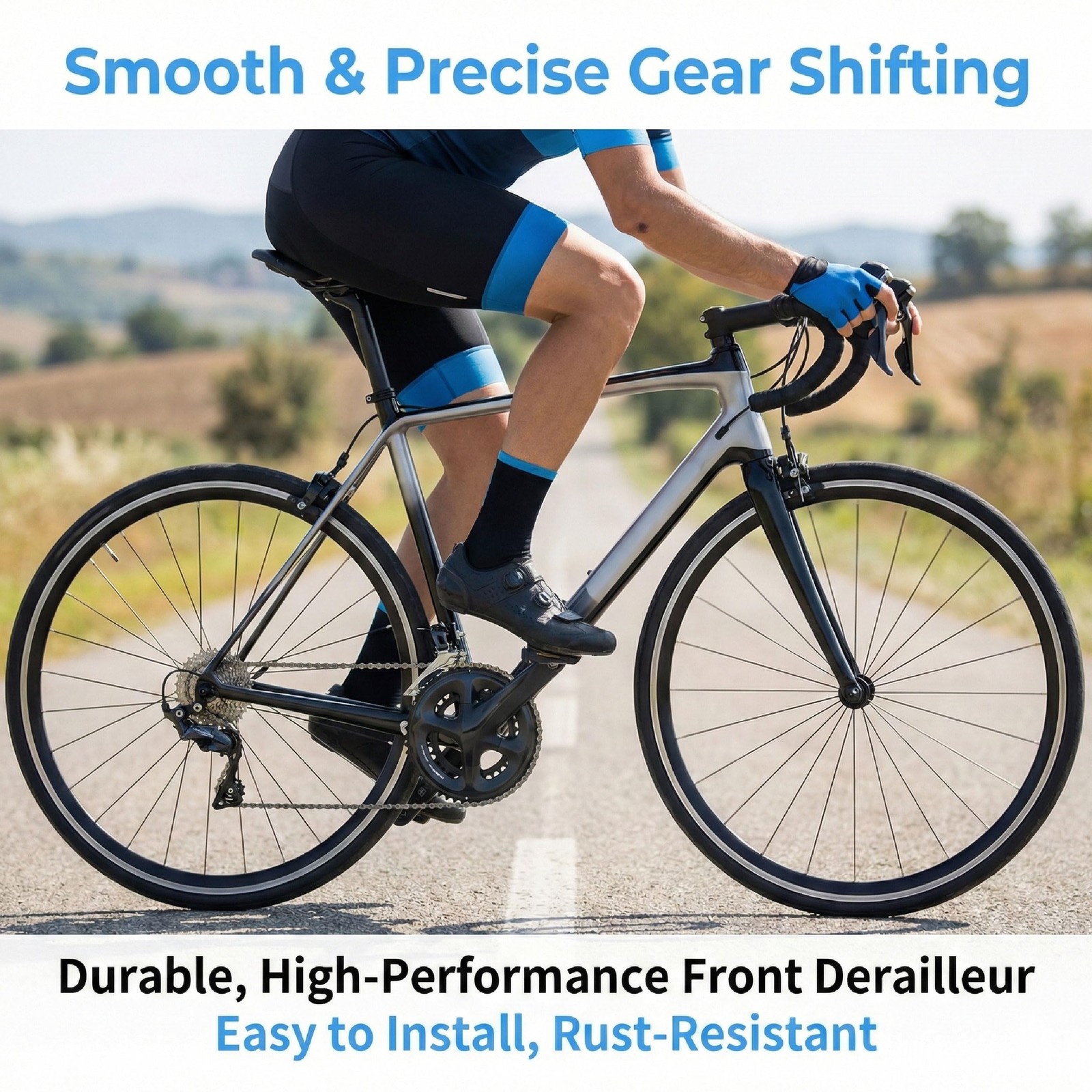 Universal Bike Front Derailleur 3 Speed Top Pull Bottom Clamp Shifter Gear