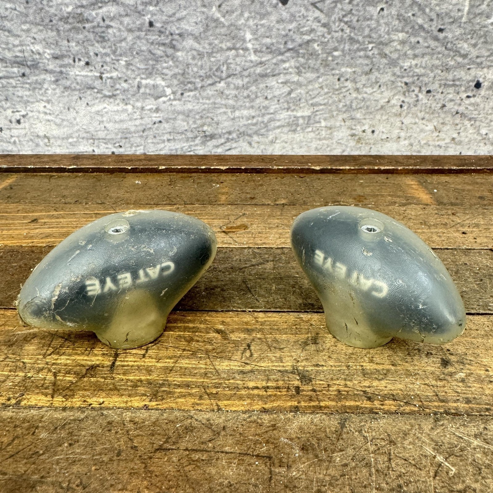 Vintage CatEye Gray Handlebar Bar Ends Plastic Pair 90s Bike MTB Road