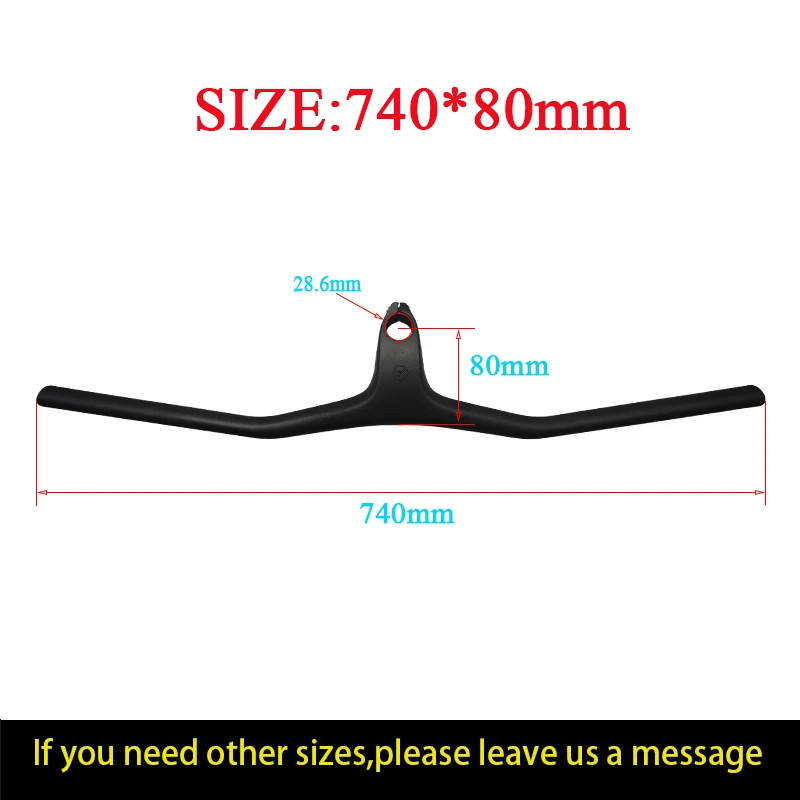 Carbon Fiber XC Mountain Bike Handlebar 10 Degree 28.6mm Clamp 720-780mm