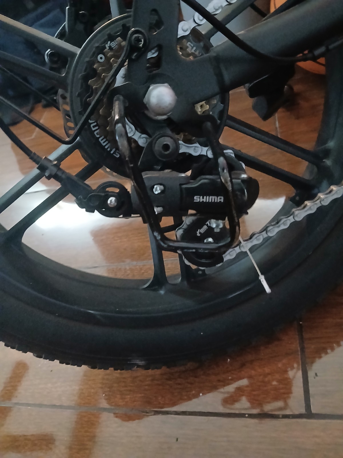 (E bike controller) Rear Derailleur 7-Speed Long Cage Black Hanger Mount