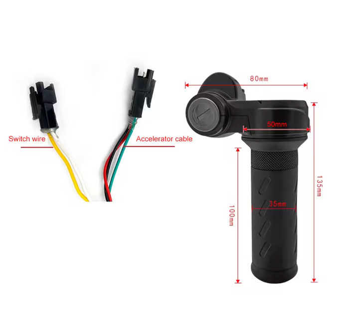 1 Pair E-Bike Throttle Grip Universal Electric Bicycle Scooter Twist Handlebar