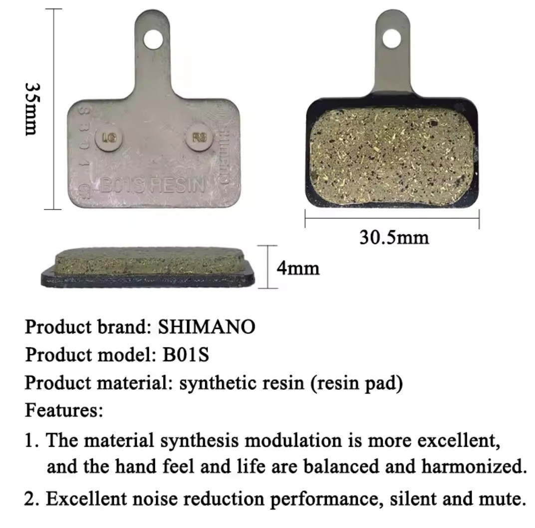 For Shimano B01S Resin Disc Brake Pads For BR-M485 TX805 M445 M395 Acera Alivio