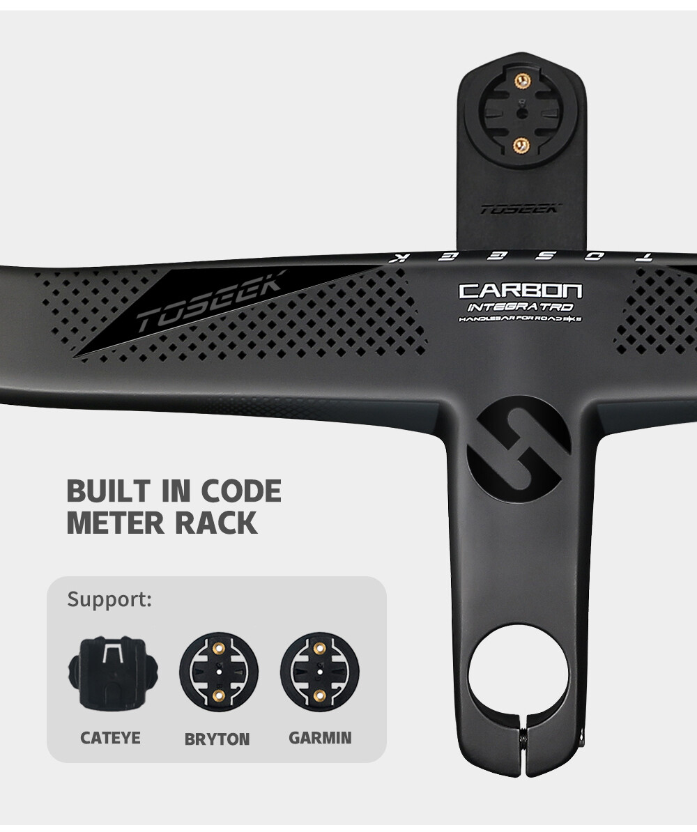Carbon Bicycle Integrated Bar Stem Road Bike Handlebars With Computer Holder