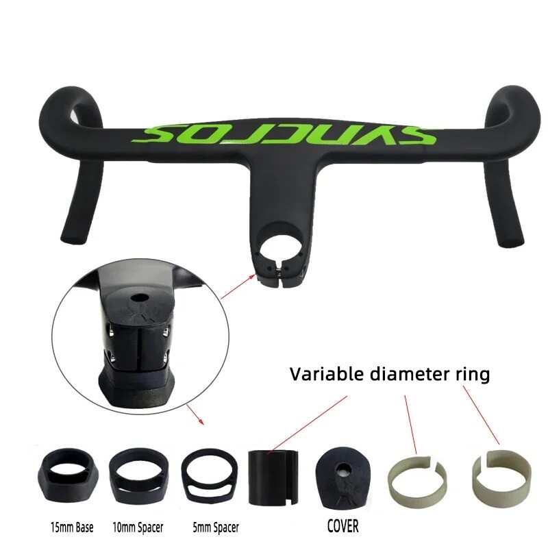 Carbon Road Bicycle Handelbar with Washers Diameters 31.8/28.6mm Bicycle Parts