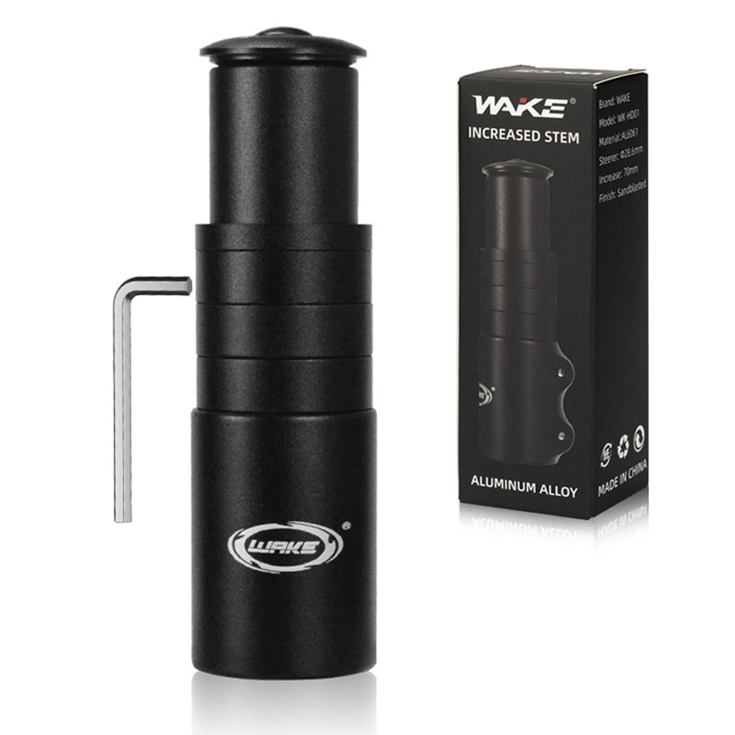 Wake Bike Stem Riser Extender MTB Handlebar Stem Adapter Aluminum Alloy 115mm