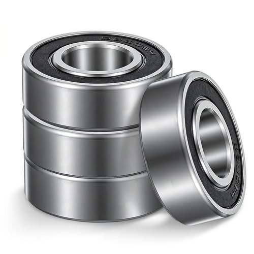 4 PCS Bearings 5/8″ ID x 1-3/8″ OD x 0.433″ Thick Double Rubber Seals and Pre