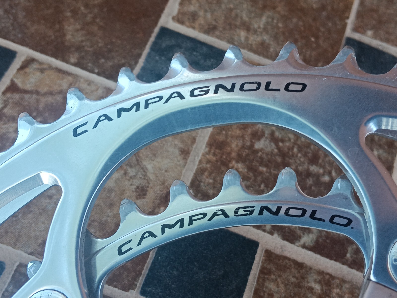 175mm 53/39 Campagnolo Athena 11 Ultra Torque Double Alloy Crankset Silver Campy