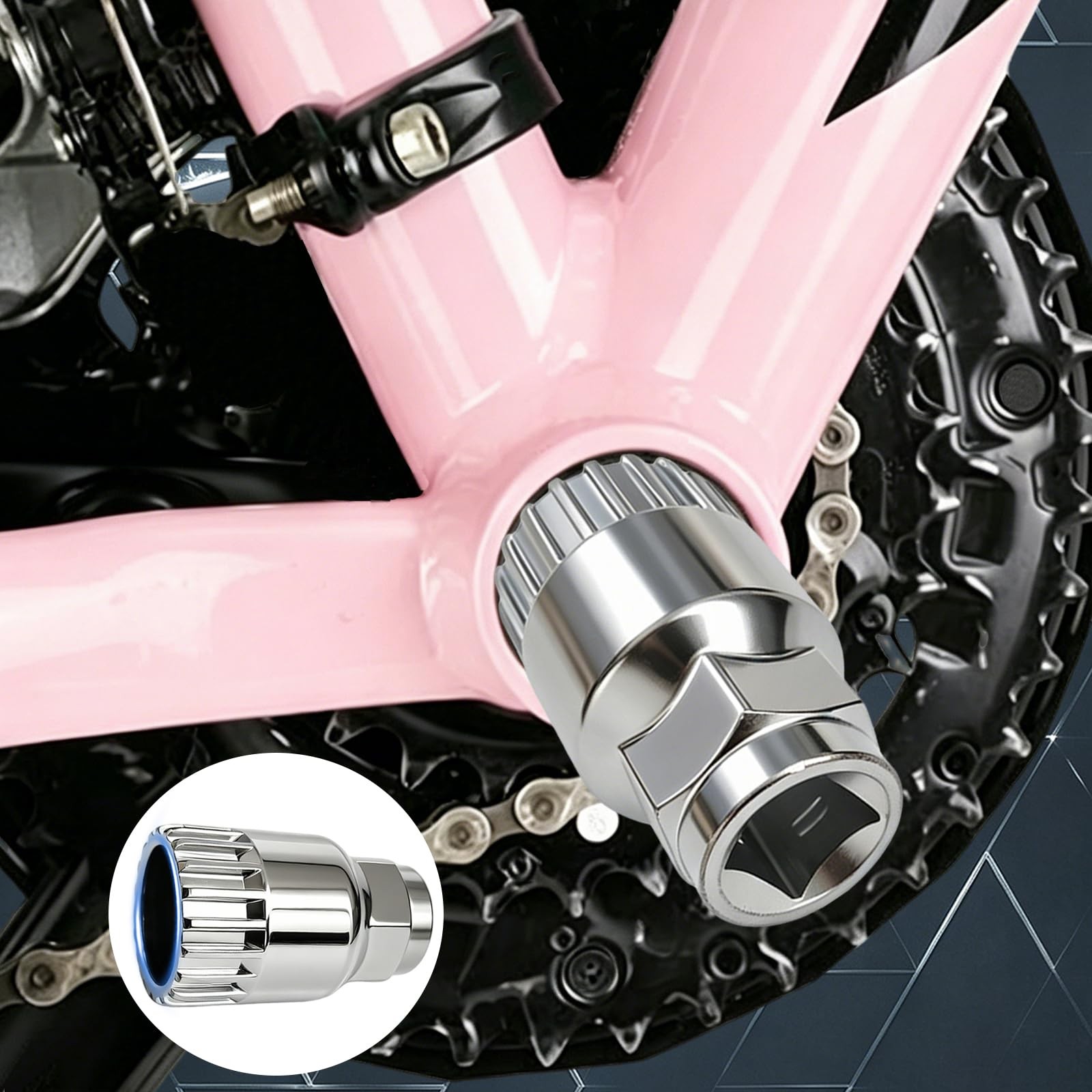 Black Crank Puller and Bottom Bracket Remover Bike Tool Set