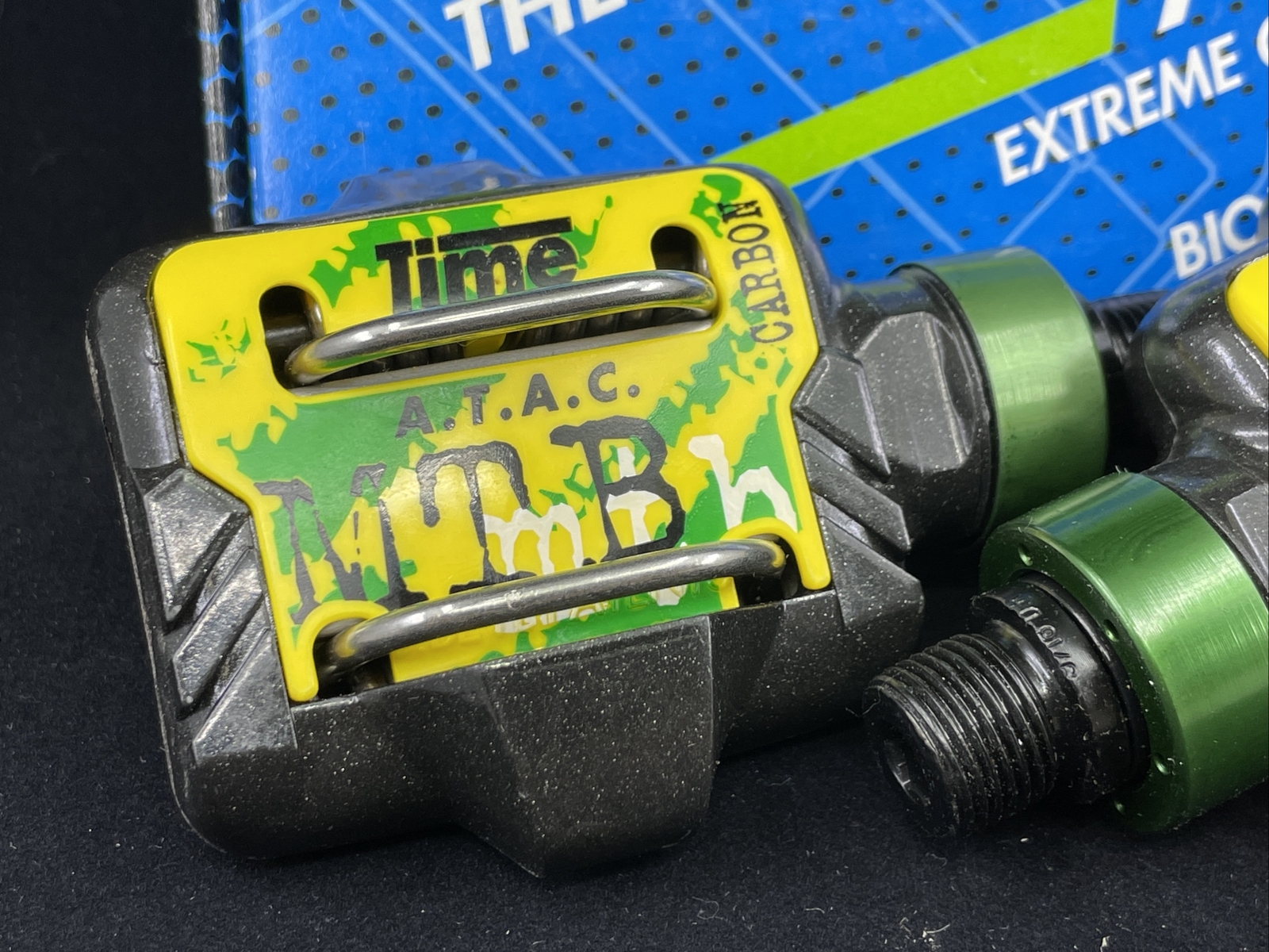 RARE NOS TIME for BIANCHI Limited Edition GREEN ATAC Off-Road Pedals MTB CX
