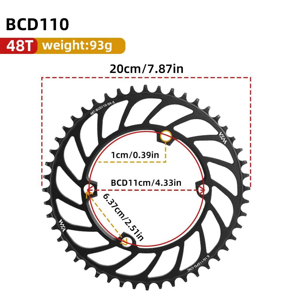 Road Bike 110BCD Crank 4 Claw Chainring Narrow Wide Chainwheel 36-52T for R7000