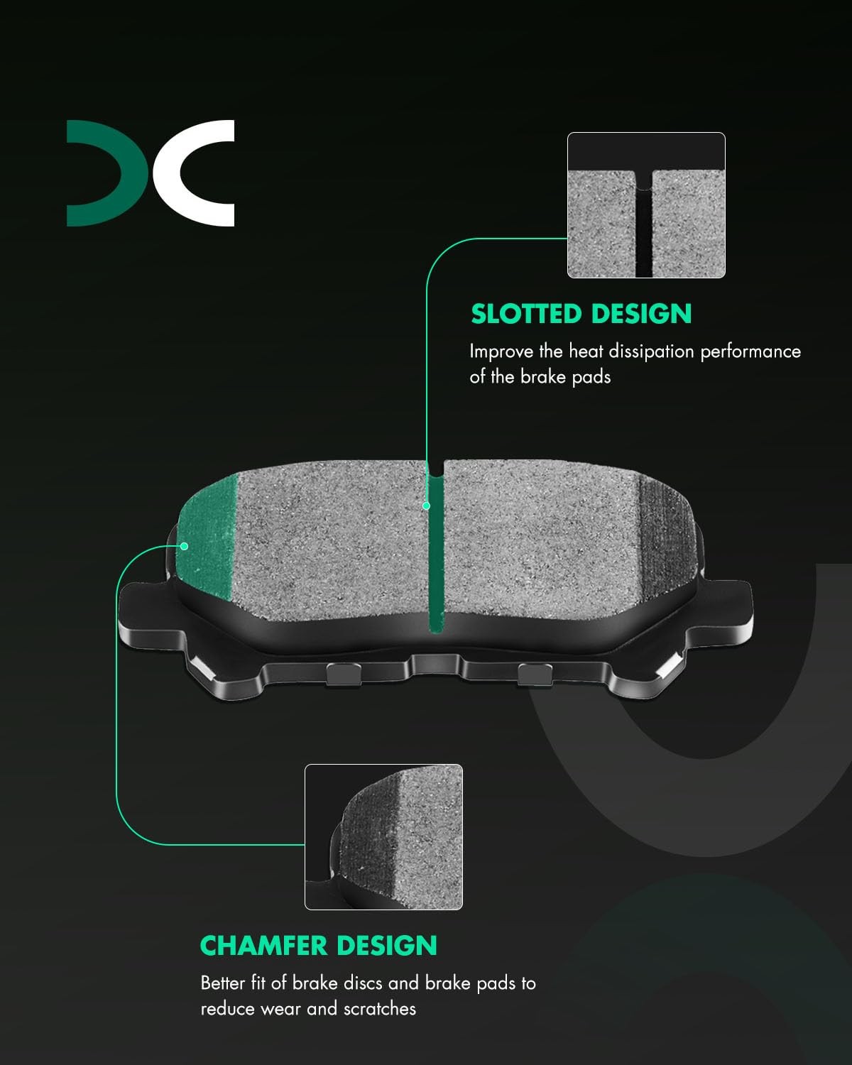 Scitoo Disc Brake Pads Kits Front Rear 8Pcs Brake Pads Set Fit For Honda For