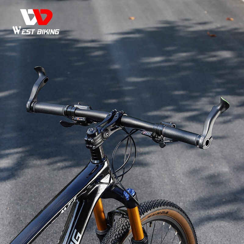 MTB Bike Handlebar Bar Ends Ergonomic Extended Bicycle Bar Ends Black a Pair