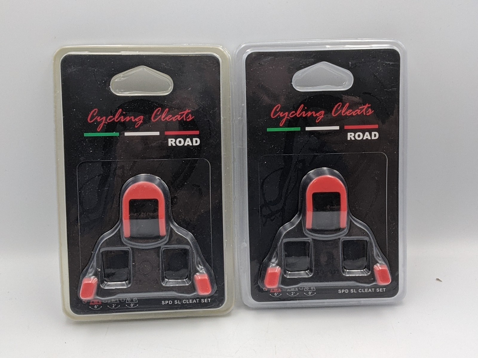 2 Sets Cycling Deal Compatible w/ Shimano SPD-SL 6 Degree Floating Cleat Red Blk