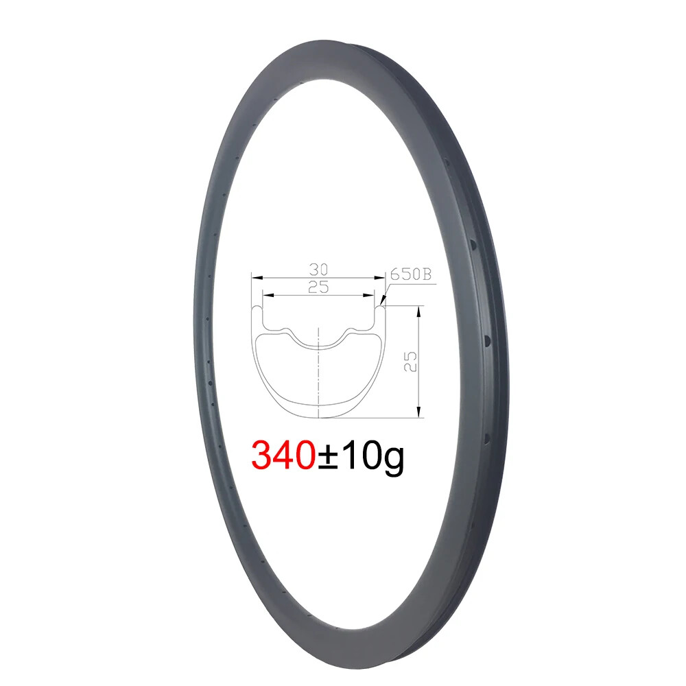 27.5» XC MTB Bike 30mm Wide 25mm Deep Carbon Rim Tubeless Cross Country Ring
