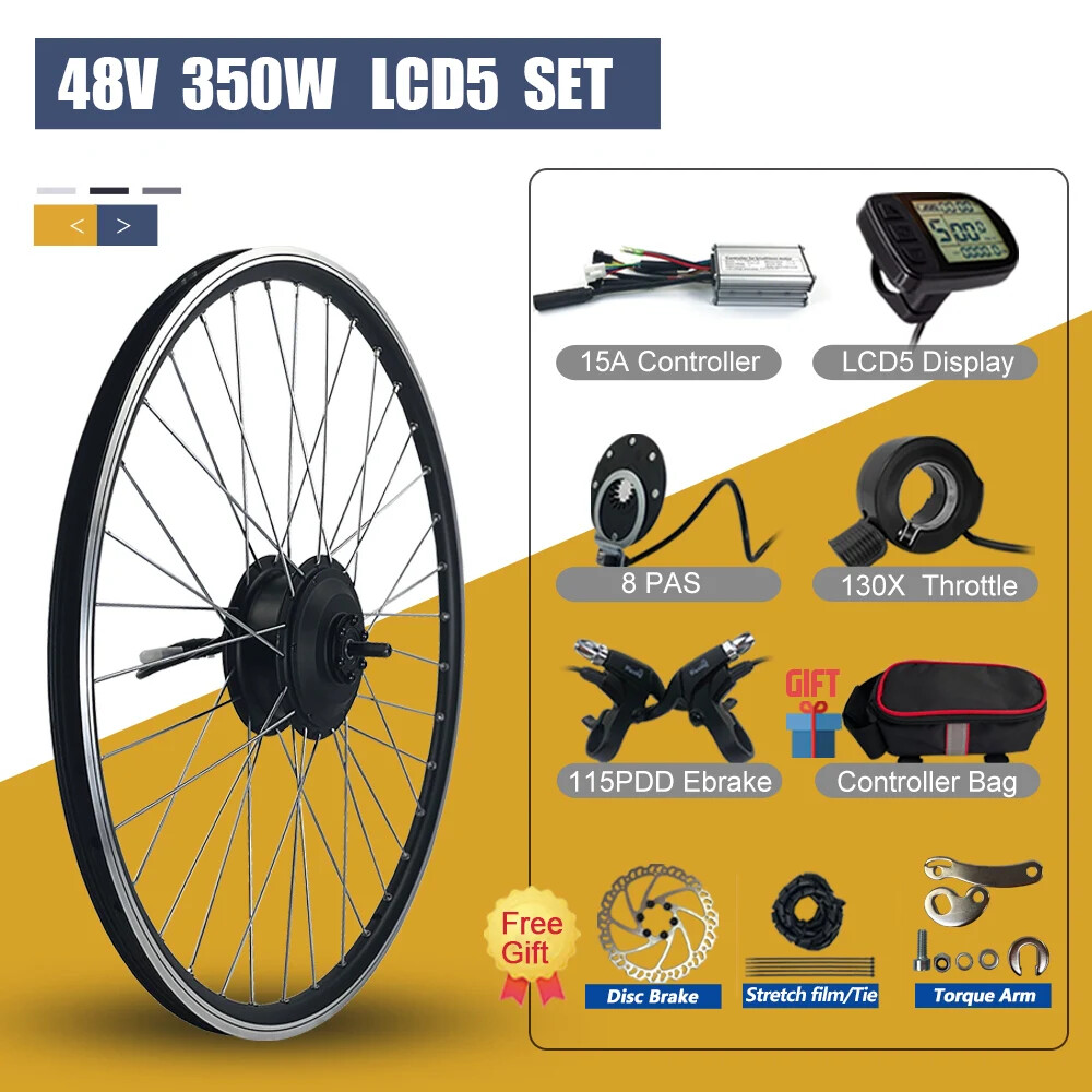 MTB E-Bike Conversion Kit 36V 48V 350W Rear Rotate/Cassette Hub Motor Wheel